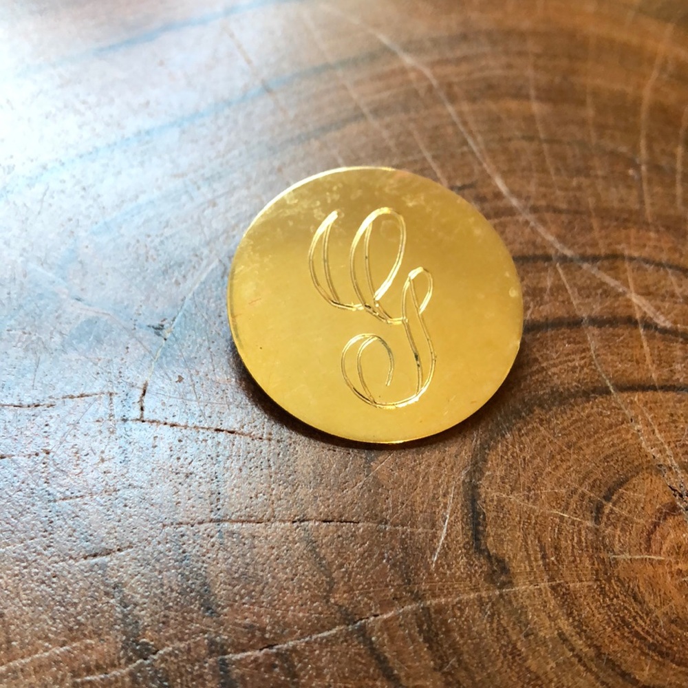 Vintage Cursive Letter Y Brooch